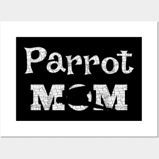 Parrot Mom Macaw Distressed Posters and Art